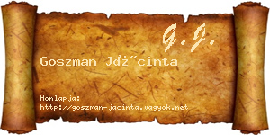 Goszman Jácinta névjegykártya